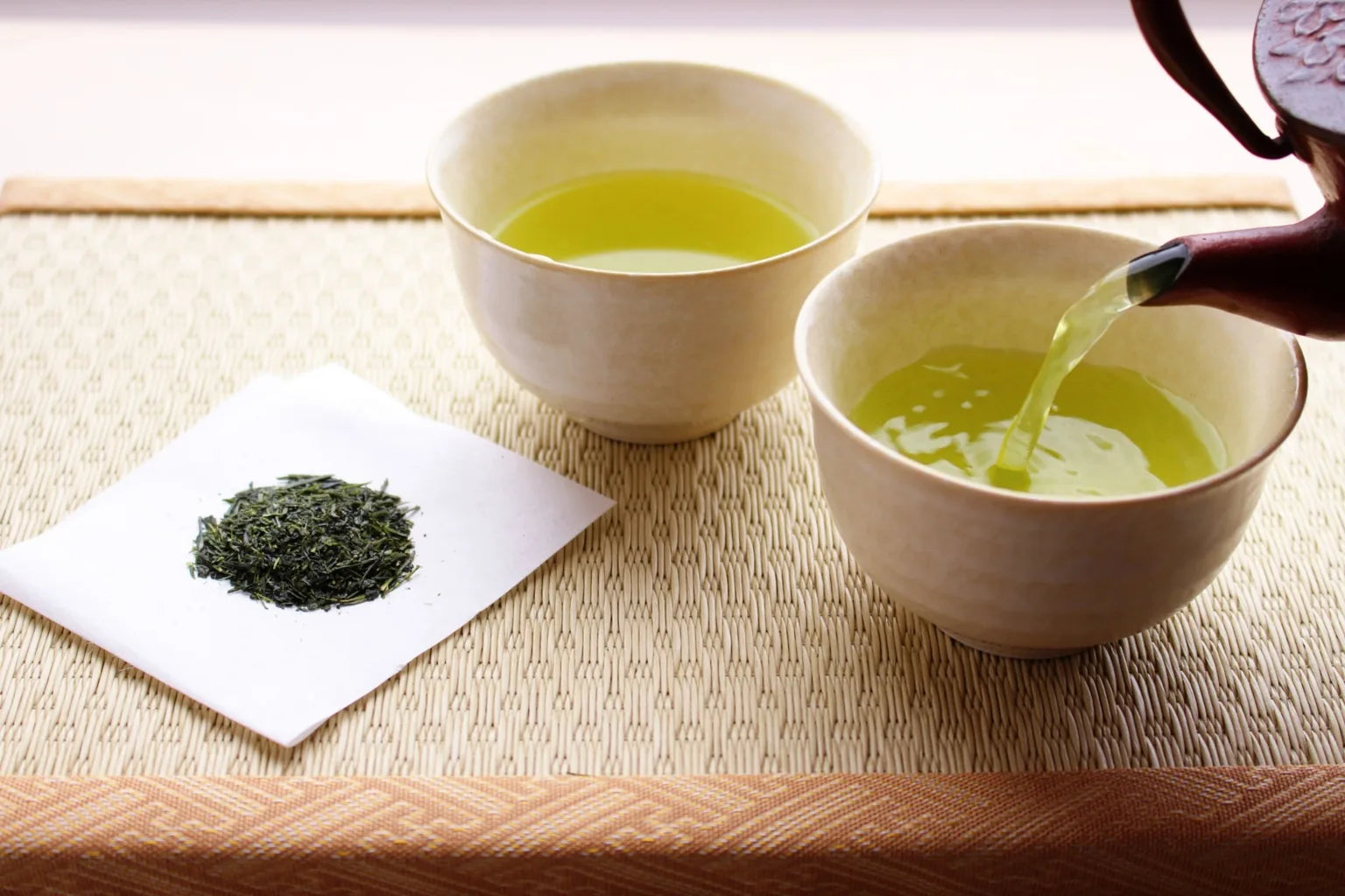 Brewing Japanese green tea with soft water for a smooth and delicate flavor