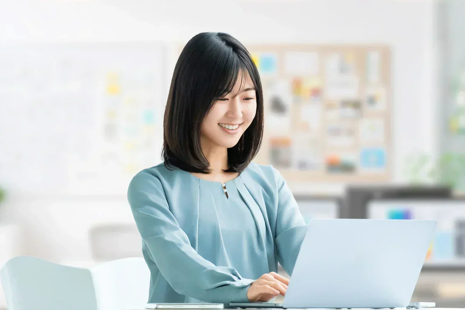 Woman working remotely and enjoying a calm daily life in Thailand