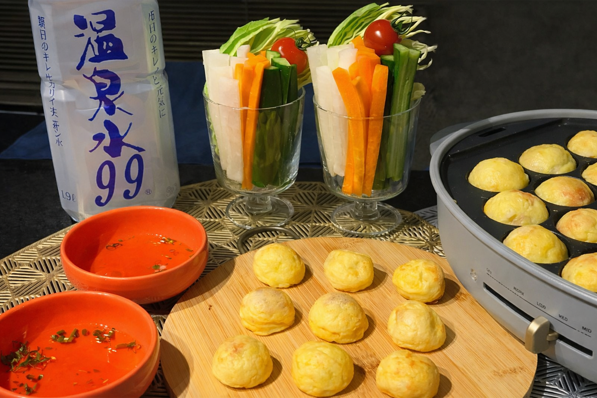 温泉水99で作ったたこ焼き ふんわり柔らかく仕上がった粉もん料理