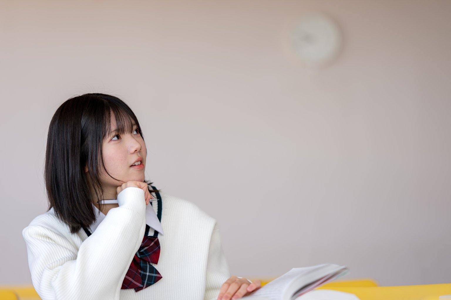 Student thinking about anxiety and changes in a new life