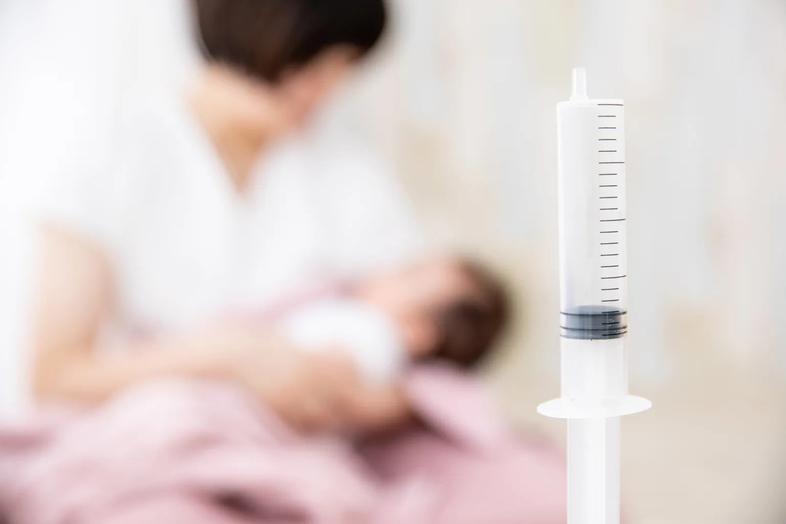 Medical preparation image with syringe and patient for overseas Thailand travel safety